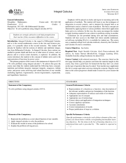 Integral Calculus - John Abbott College