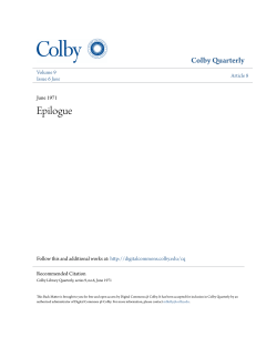 Epilogue - Digital Commons @ Colby