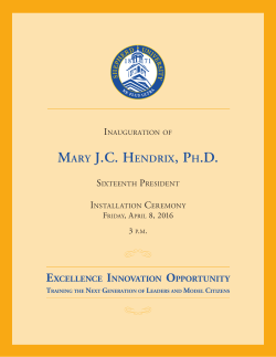 Inauguration Program - Shepherd University