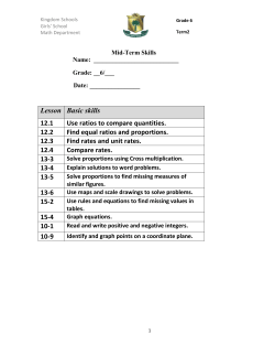 Lesson Basic skills 12.1 Use ratios to compare