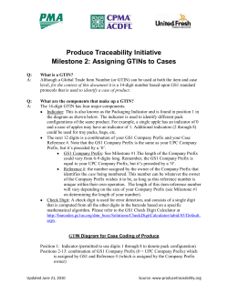 Assign GTIN Numbers - The Produce Traceability Initiative