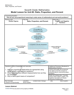 Seventh Grade: Mathematics Model Lesson for Unit #2: Ratio
