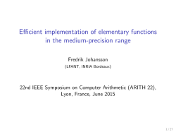 Efficient implementation of elementary functions in the medium