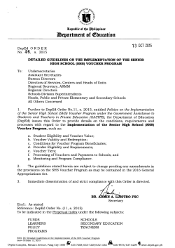 Senior High School Voucher Program