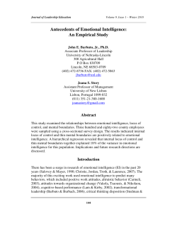 Antecedents of Emotional Intelligence: An Empirical Study
