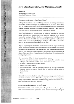 Moys Classification for Legal Materials: A Guide