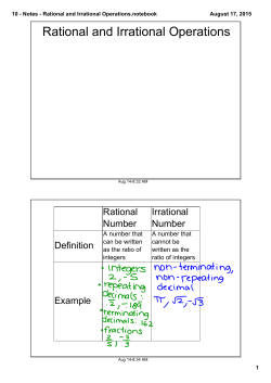 Rational and Irrational Operations