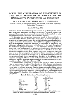 Table I. Distribution of the active phosphorus