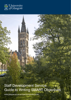 Staff Development Service Guide to Writing SMART Objectives