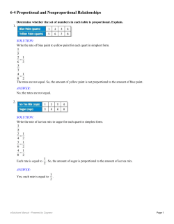 6-4 Proportional and Nonproportional Relationships