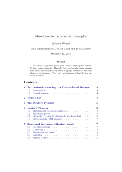 Miscellaneous Isabelle/Isar examples