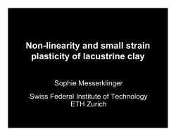 small strain plasticity in lacustrine clay