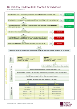 UK statutory residence test: flowchart for individuals