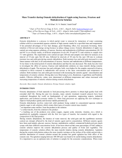 Mass Transfer during Osmotic dehydration of Apple using Sucrose