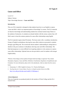 Causes and Effect