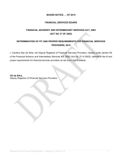 part i chapter 1 - Financial Services Board