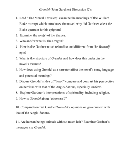 Grendel (John Gardner) Discussion Q`s 1. Read &ldquo;The Mental