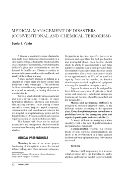 medical management of disasters (conventional and