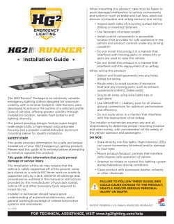Installation Guide - HG2 Emergency Lighting