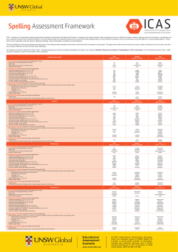 Spelling Assessment Framework - Educational Assessment Australia