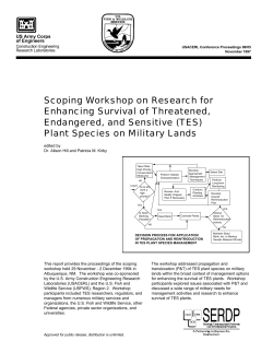 Scoping Workshop on Research for Enhancing Survival of Threate