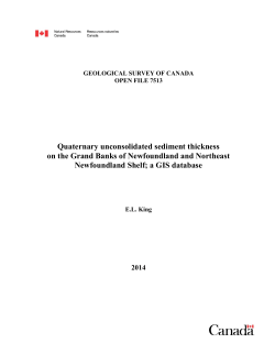 Quaternary unconsolidated sediment thickness on the Grand Banks