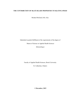 THE CONTRIBUTION OF SKATE BLADE PROPERTIES TO