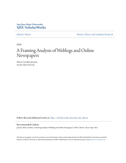 A Framing Analysis of Weblogs and Online Newspapers