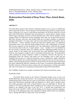 Hydrocarbon Potential of Deep Water Plays, Kutch Basin, India