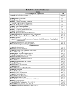 Lake Helen Codes - City of Lake Helen