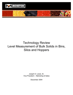 Technology Review Level Measurement of Bulk Solids