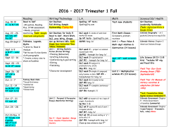 2016-2017 Curriculum Map - 4th Grade at Douglass Elementary