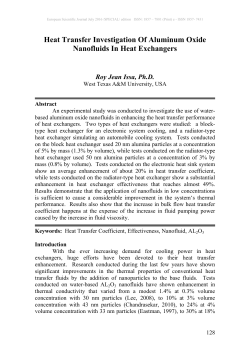Heat Transfer Investigation Of Aluminum Oxide Nanofluids In Heat
