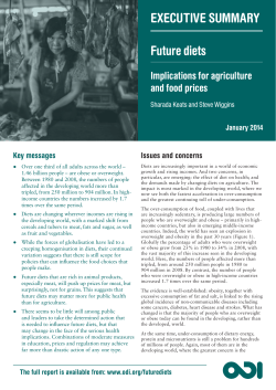 Future diets - Overseas Development Institute