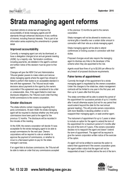 Strata managing agent reforms