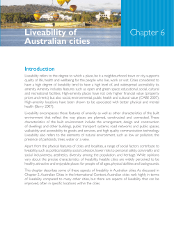 Chapter 6 Liveability of Australian cities