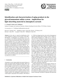 Identification and characterization of aging products in the glyoxal