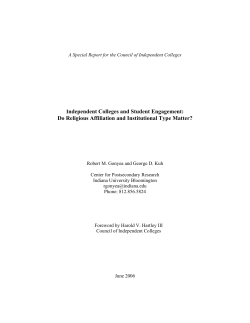 Independent Colleges and Student Engagement: Do