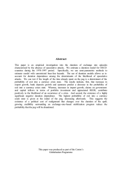Explaining Currency Crises: A Duration Model Approach