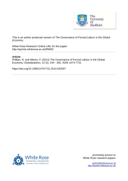 The Governance of Forced Labour in the Global Economy