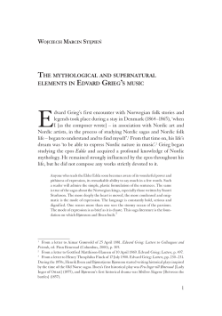1 the MythologiCal and supernatural eleMents in edvard grieg`s