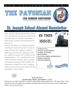News Letter Sum2015 - St. Joseph Parish Community