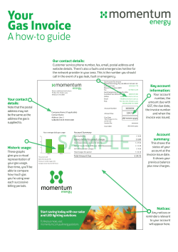 Your Gas Invoice - Momentum Energy