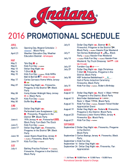 2016 promotional schedule