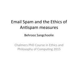 Email Spam and the Ethics of Anfspam measures