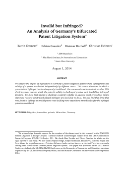 Invalid but Infringed? An Analysis of Germany`s