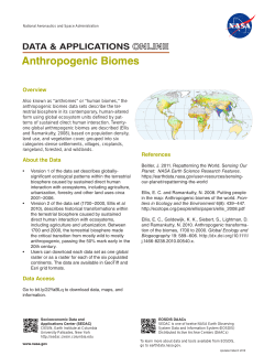 Anthropogenic Biomes - Center for International Earth Science