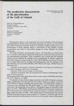 The production characteristic of the phytobenthos of the Gulf of Gdańsk