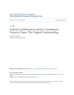 Federal Land Retention and the Constitution`s Property Clause: The