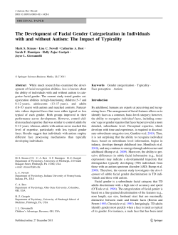 The Development of Facial Gender Categorization